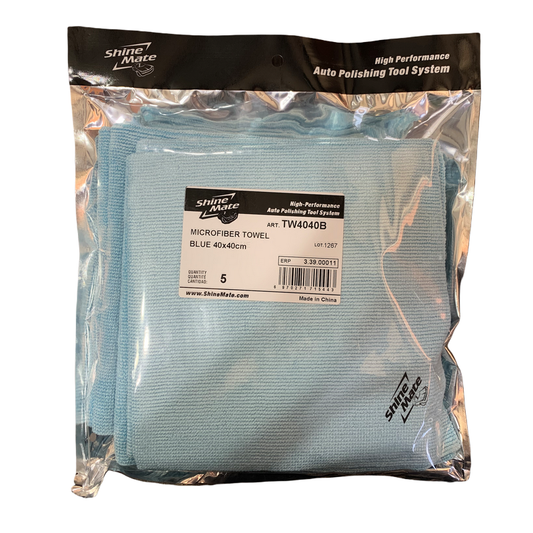 SHINEMATE – MICROFIBER TOWEL BLUE SET – TOALLA DE MICROFIBRA 40×40 CM SET 5